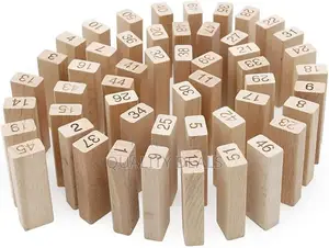 Wooden Blocks 54 PCS With 1 Dice Challenging Color and 54 PCS Wooden