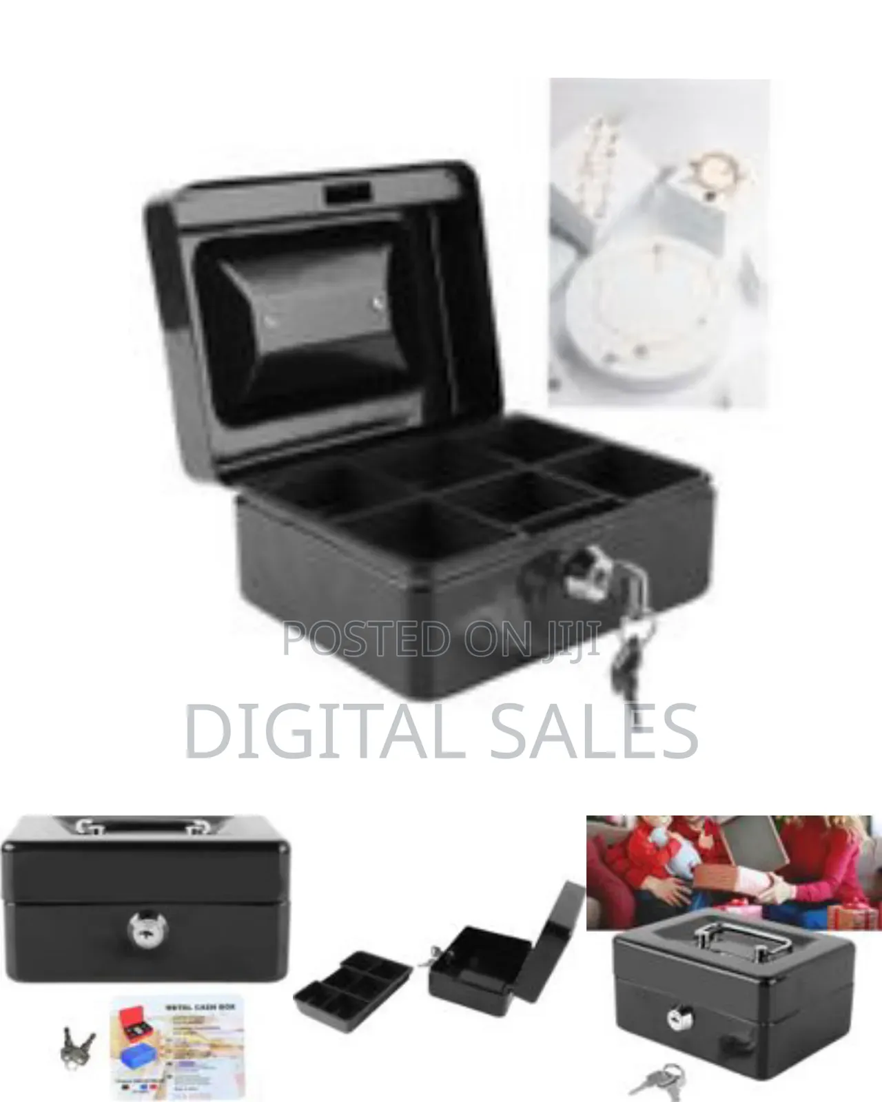 25x20x9 Cm Jt250 Robust Metal Cash Box, Secure Money Storage