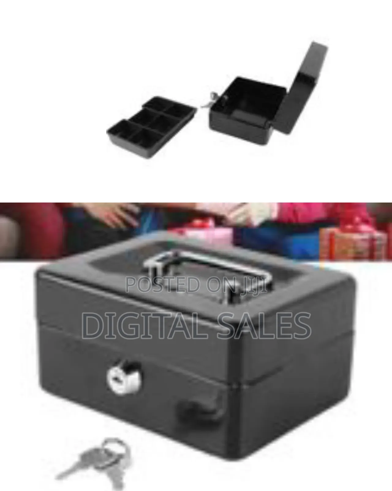 25x20x9 Cm Jt250 Robust Metal Cash Box, Secure Money Storage