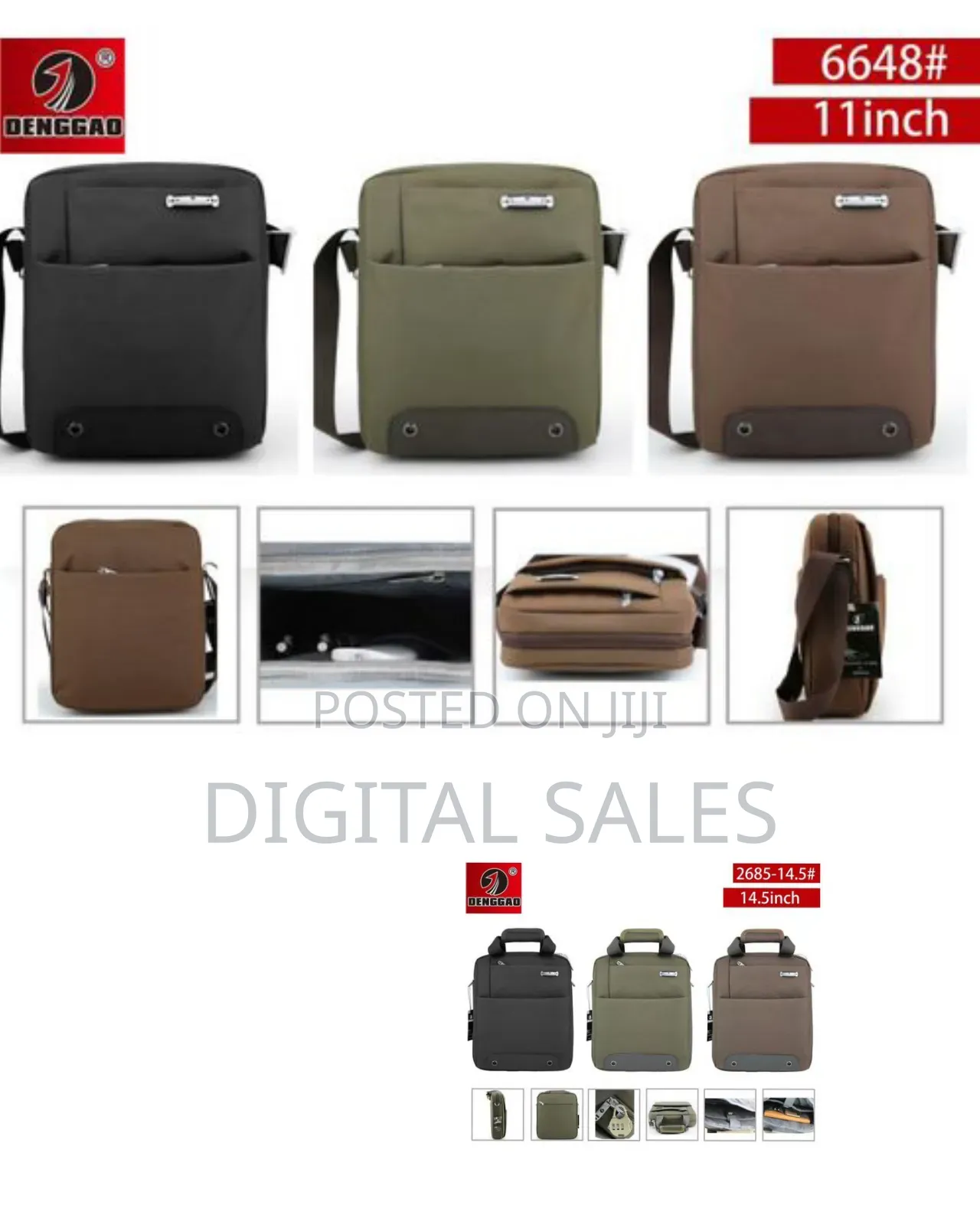 Denggao 1 Piece of 11 Inch Small Canvas Messenger Bag for Men Medium