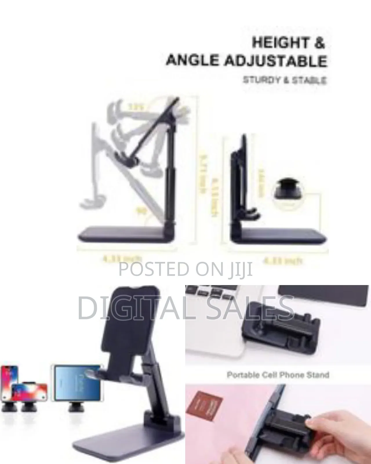 Phone Stand for Desk, Foldable Portable Cell Phone Holder Stand