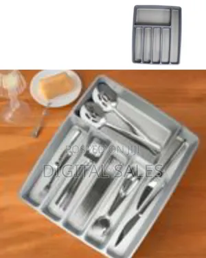 Silverware Drawer Organizer Tray, 6-Slot Large Utensil Flatware