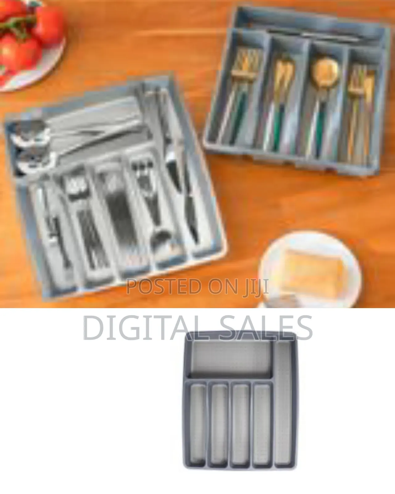 Silverware Drawer Organizer Tray, 6-Slot Large Utensil Flatware