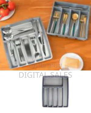 Silverware Drawer Organizer Tray, 6-Slot Large Utensil Flatware