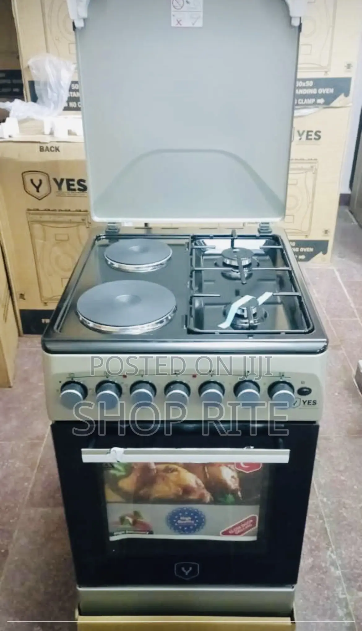 Yes Cooker 2 Gas 2 Electric 50/60 Cm Free Standing Cooker