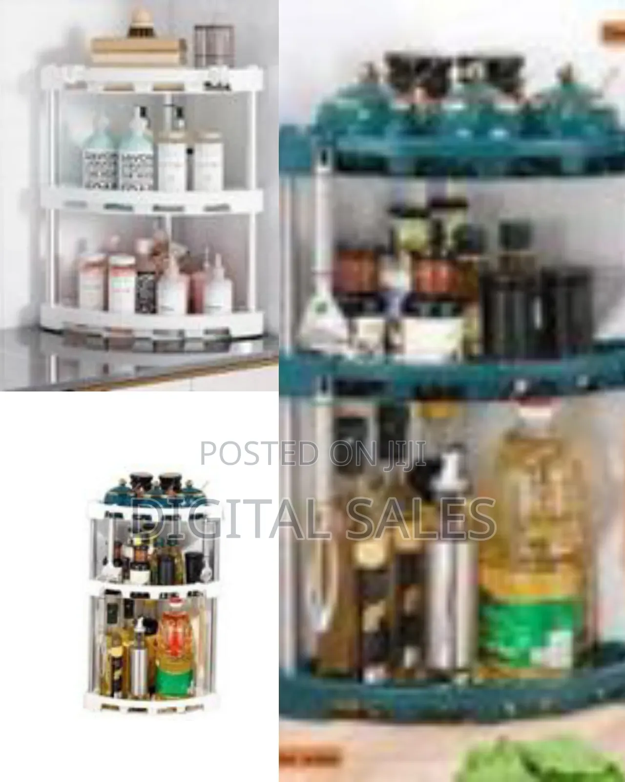Triangular Triple Layer Kitchen Corner Organizer Shelf Plastic