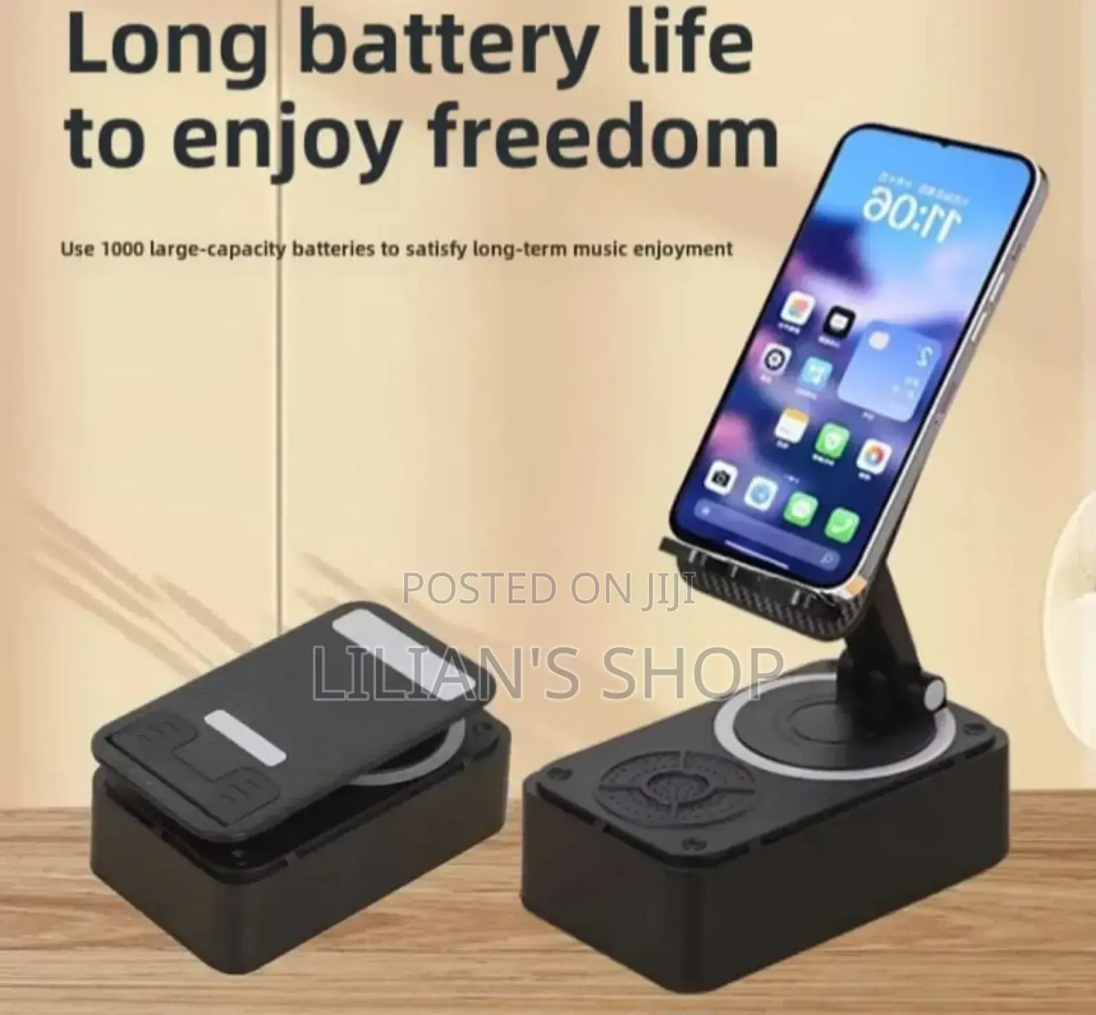 Bluetooth Speaker With a Built-in Phone Holder
