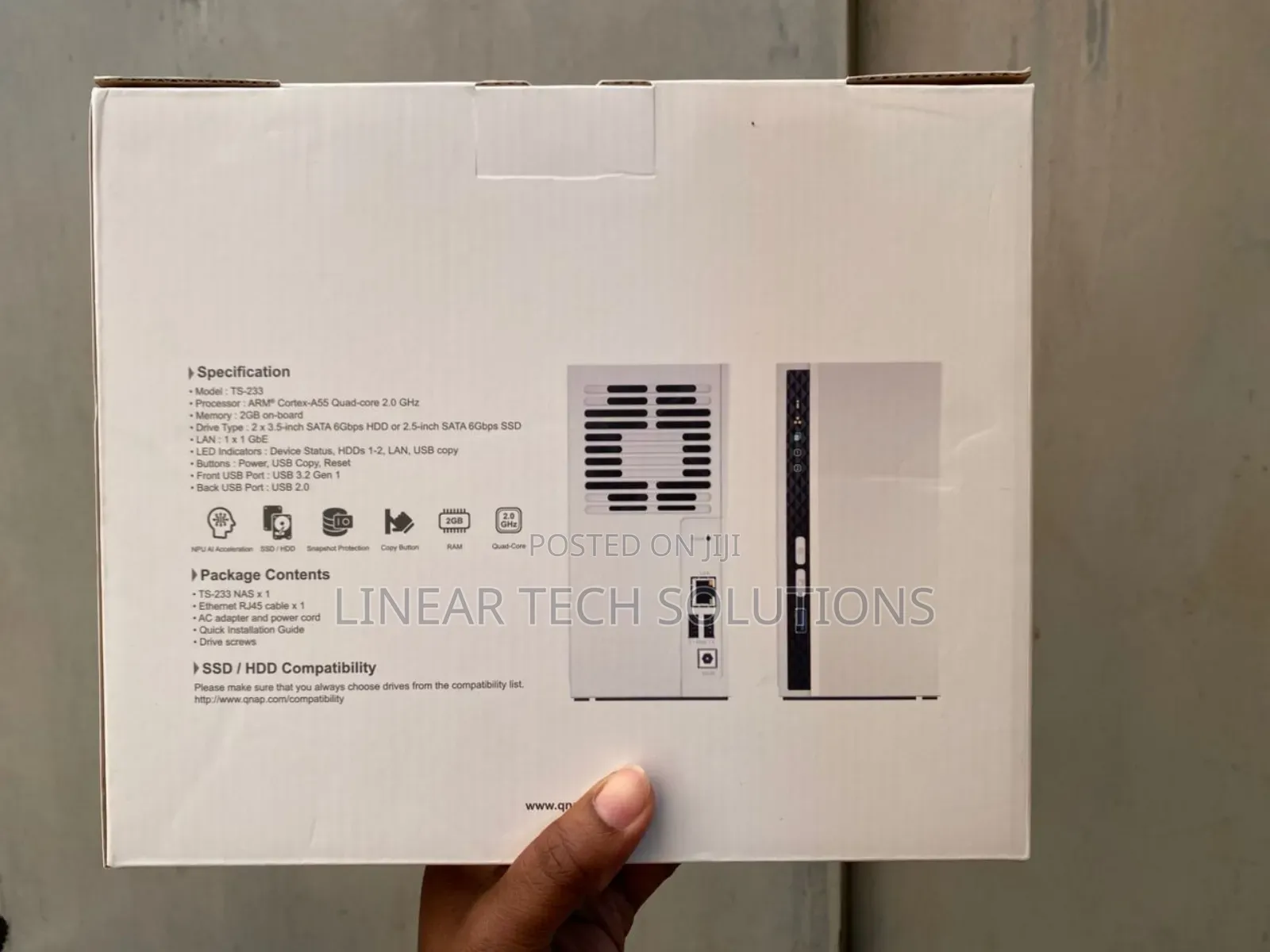 Qnap Ts-233, a 2-Bay Home Network Attached Storage (Nas) Device.