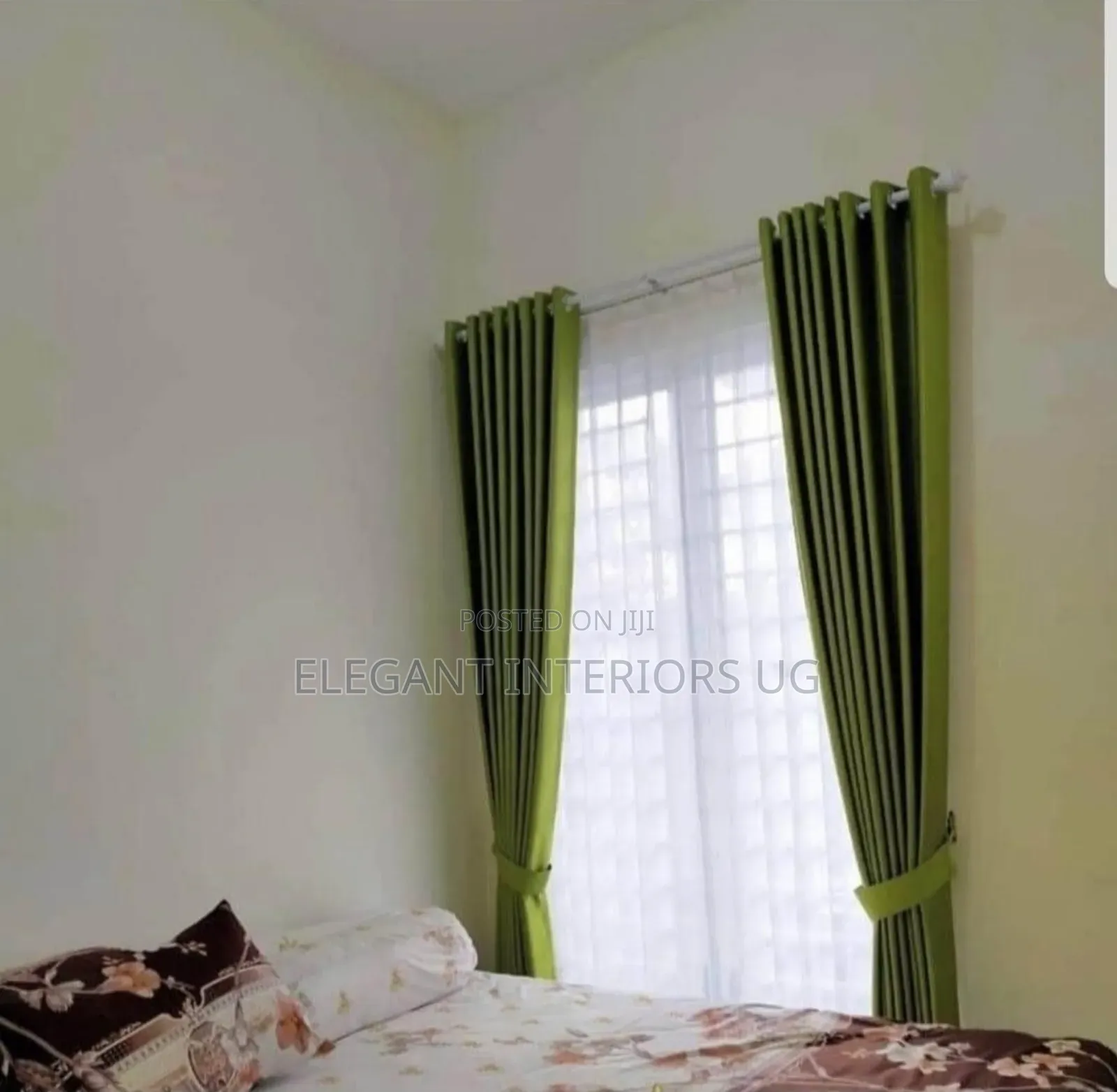 Green Curtain Fabric for Home and Hotels
