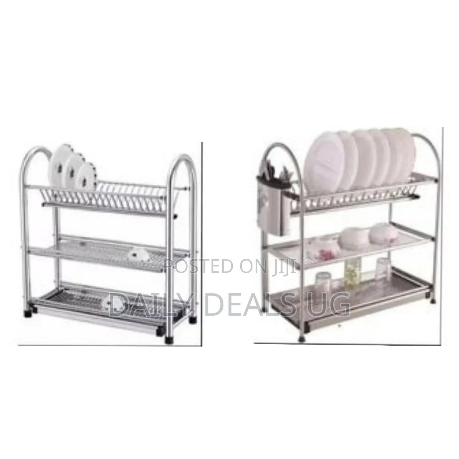 3-Tier Dish Drying Rack Dish Drainer Kitchen Stainless Steel Storage