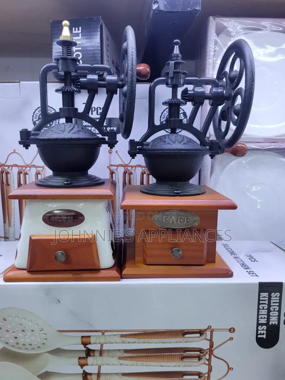 Vintage Manual Coffee Grinder With Drawer