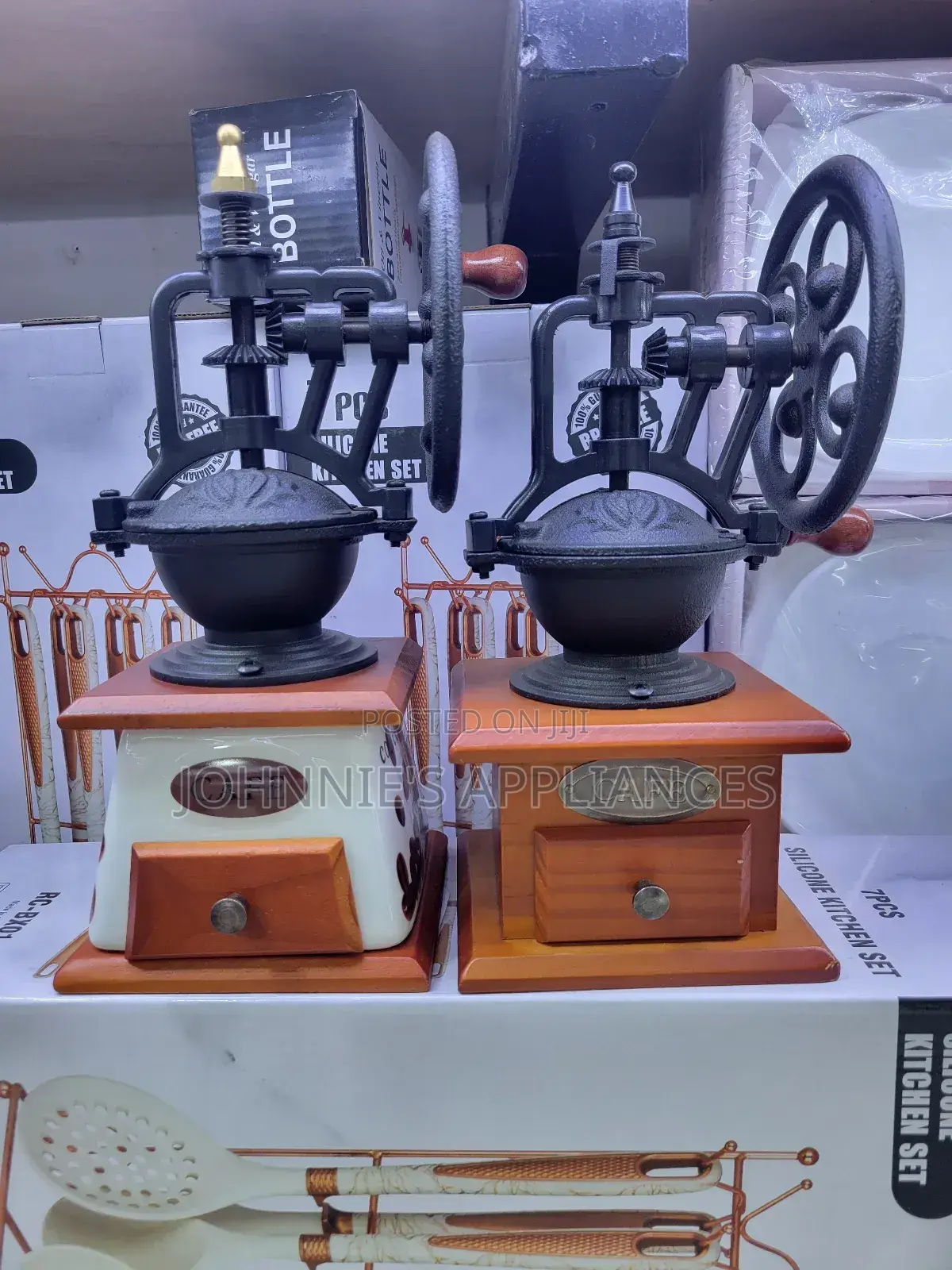 Vintage Manual Coffee Grinder With Drawer