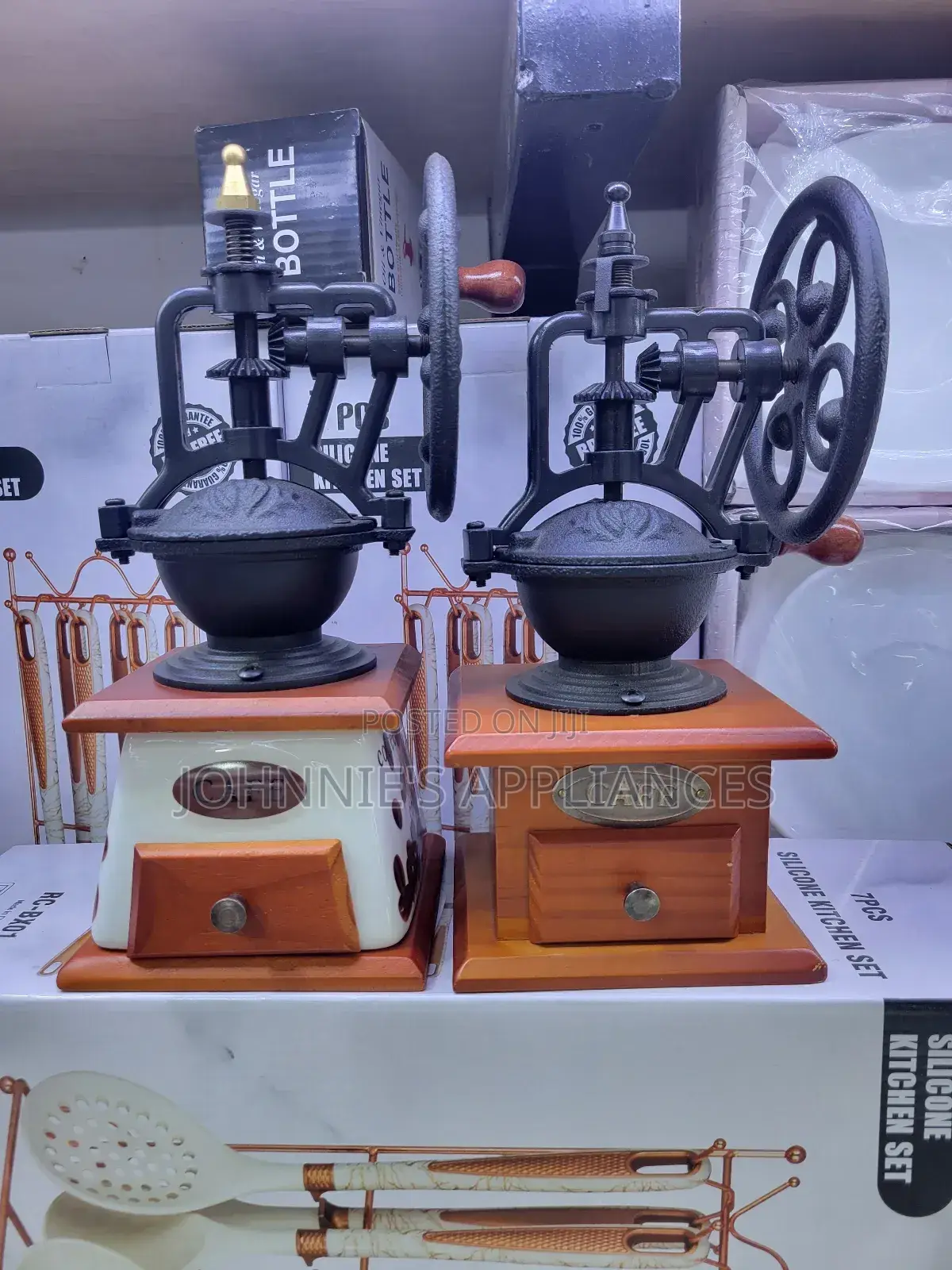 Vintage Manual Coffee Grinder With Drawer