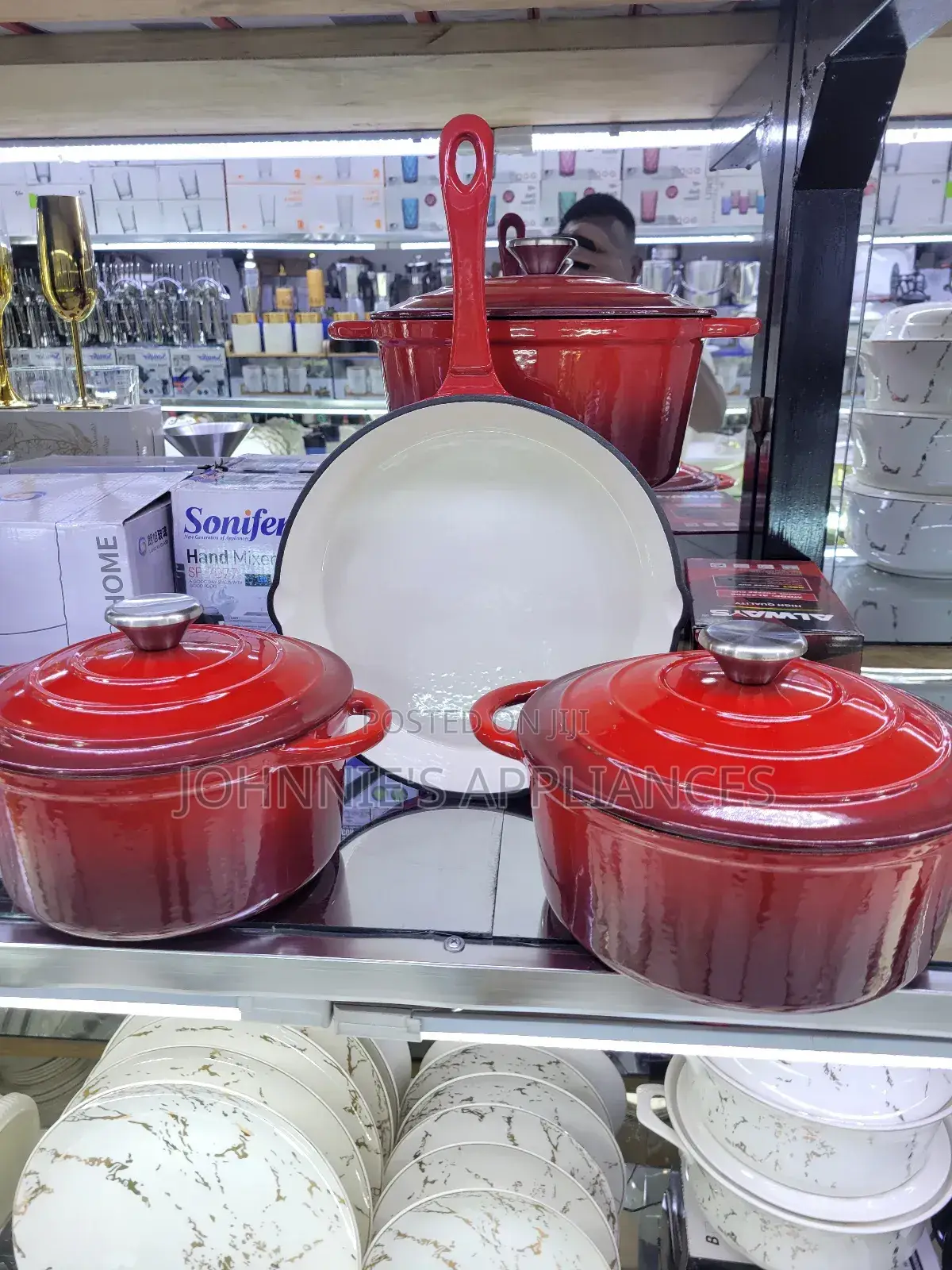 Cast Iron Enamelled Cookware Set – Red