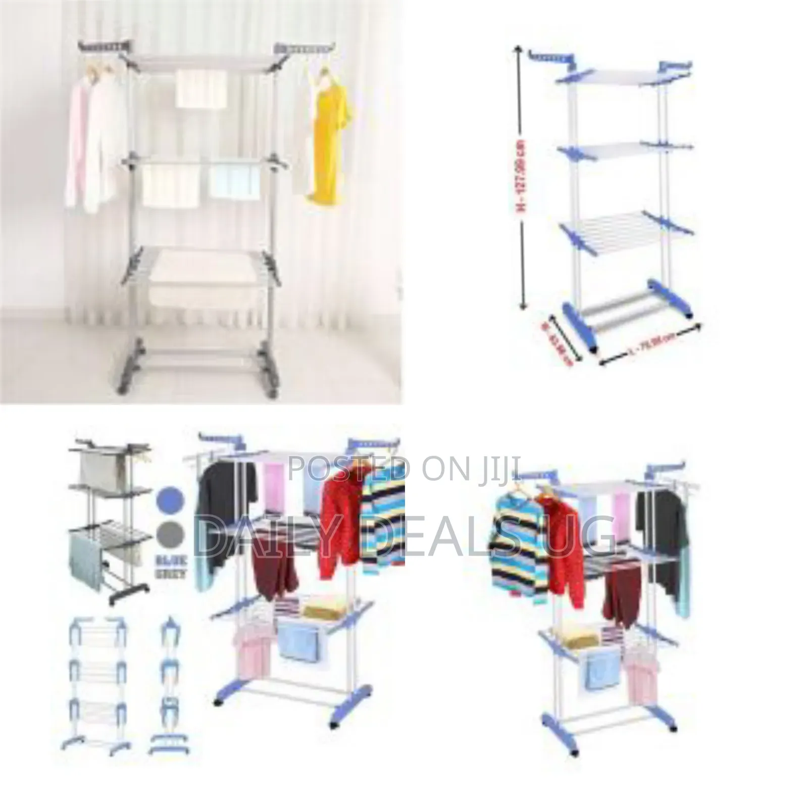 Foldable 3layer Clothes Hanger Dryer Stand Rack Indoor Outdoor Laundry