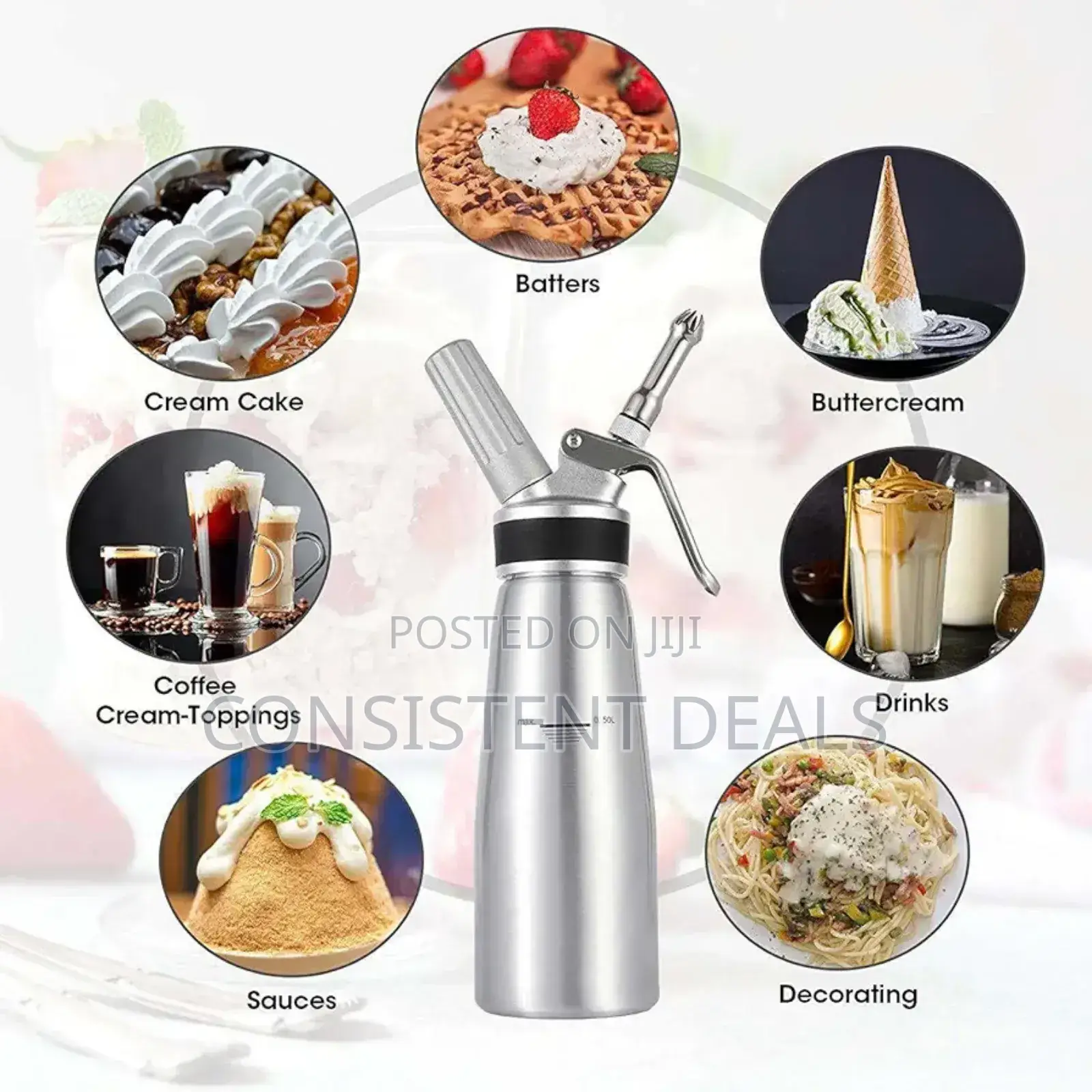 Stainless Steel Cream Whipper, Whipped Cream Dispenser Canister