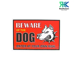 Beware of the Dog Red and White Vinyl Emergency Sign 20cm X 30cm