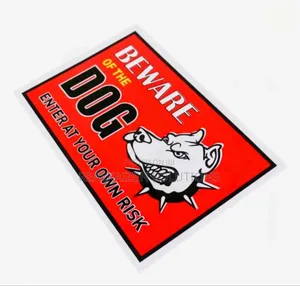 Beware of the Dog Red and White Vinyl Emergency Sign 20cm X 30cm