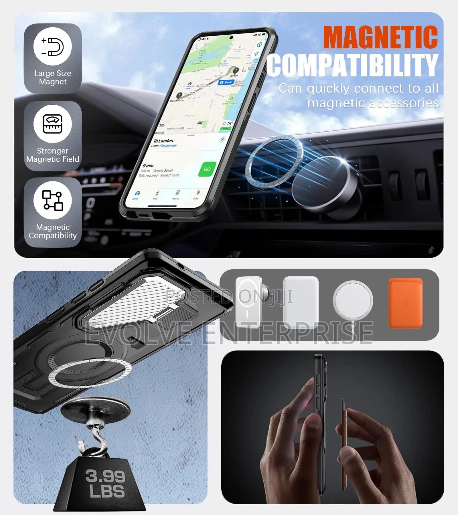 Samsung Galaxy S25 Ultra Case Magnetic With Camera Cover Stand