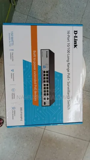 D-Link Des-F1016p-E 16-Port 10/100long Range Poe+ Surveillance Switch.