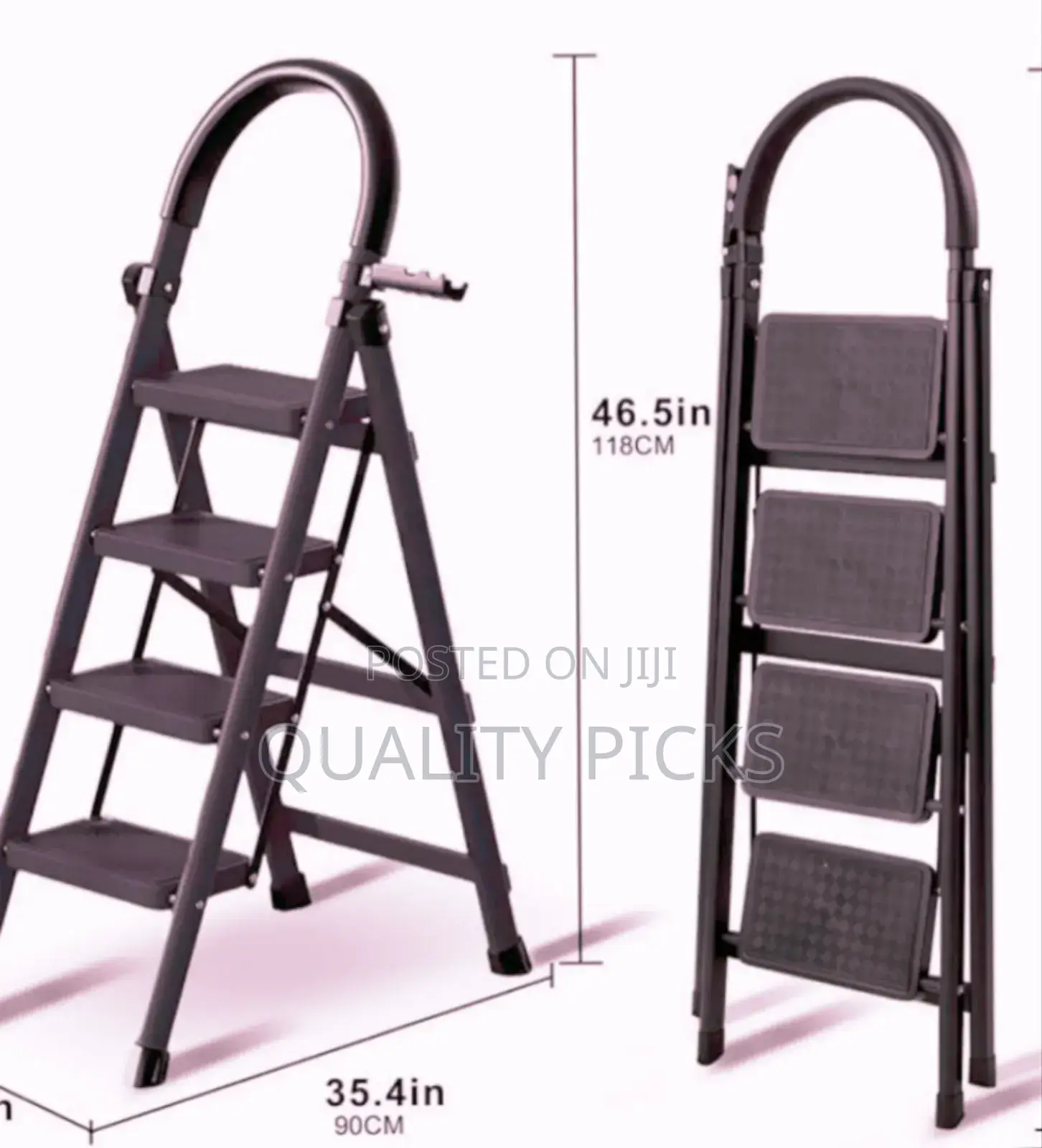 Foldable 4-step Black Ladder.