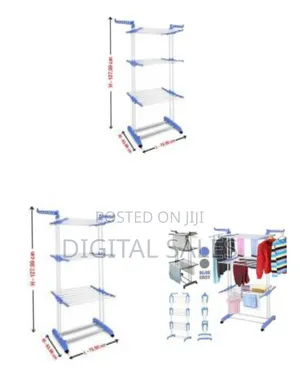 Foldable 3 Layer Clothes Hanger Dryer Stand Rack Indoor Outdoor Laundr