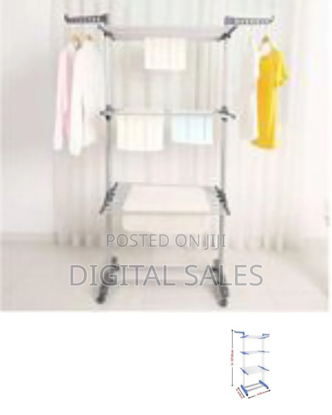 Foldable 3 Layer Clothes Hanger Dryer Stand Rack Indoor Outdoor Laundr