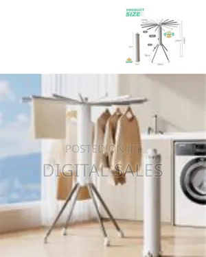 Cylinder Collapsible Umbrella Tripod Clothes Drying Rack Floor