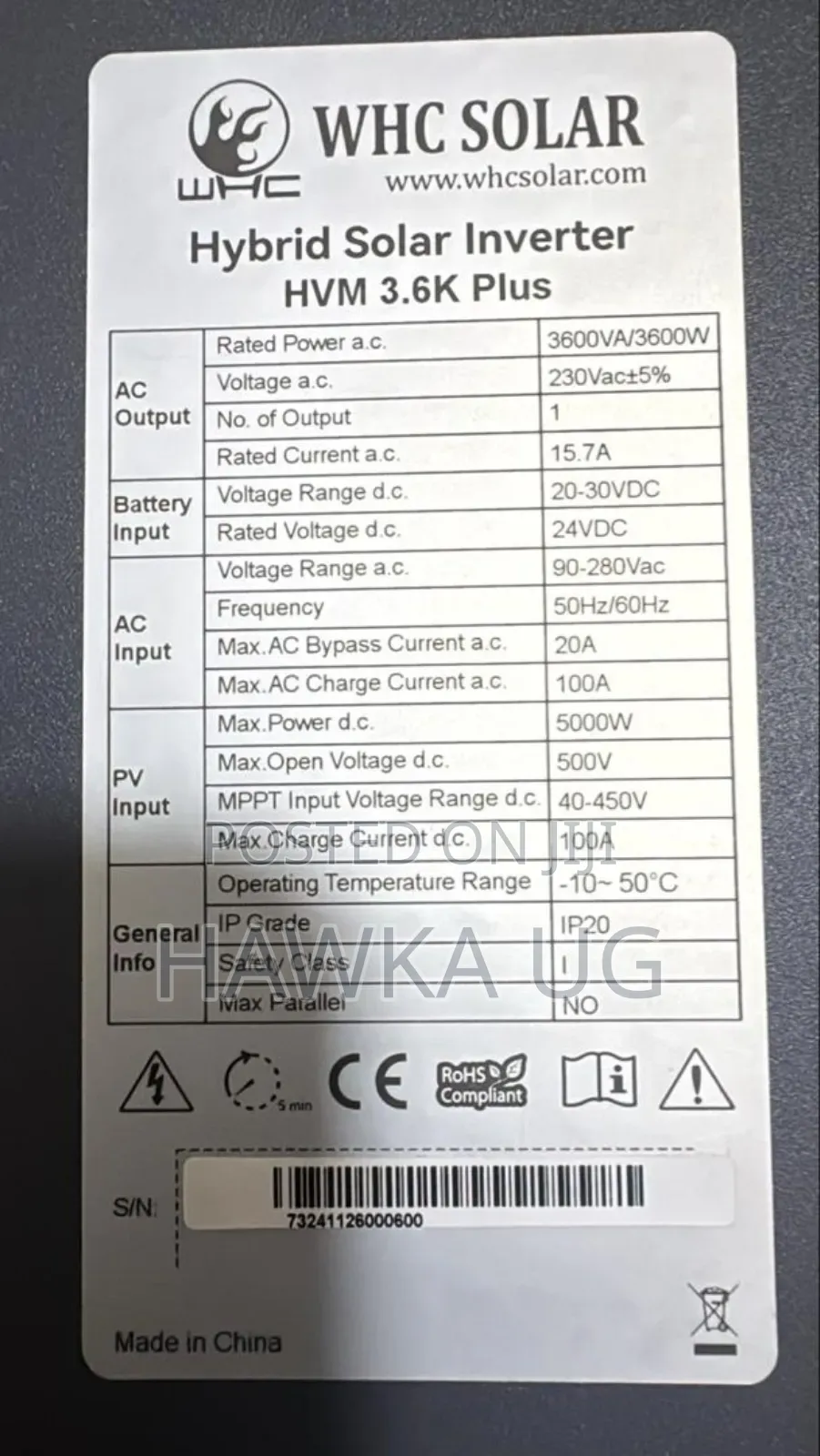3. Hybrid Solar Inverter WHC