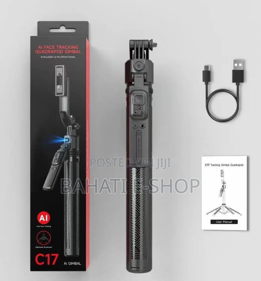 C17 Ai Face Tracking Tripod – Smart Selfie Stick With Bluetooth Remote