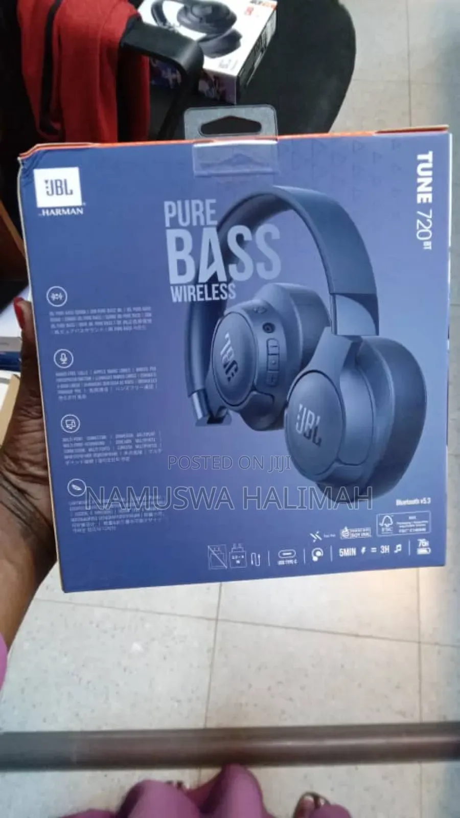 JBL Tune 720bt Wireless Over-Ear Headphones.