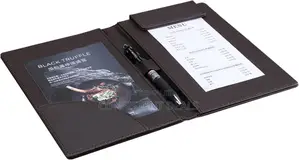 Leather Menu Folder Presenter Guest Check Book Holder