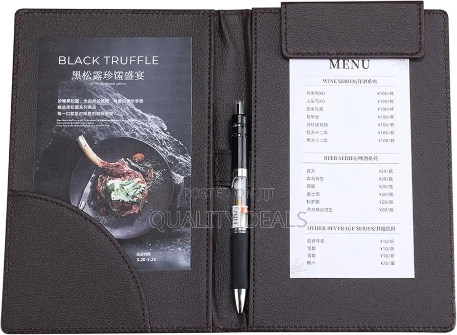 Pu Leather Menu Folder Check Presenter