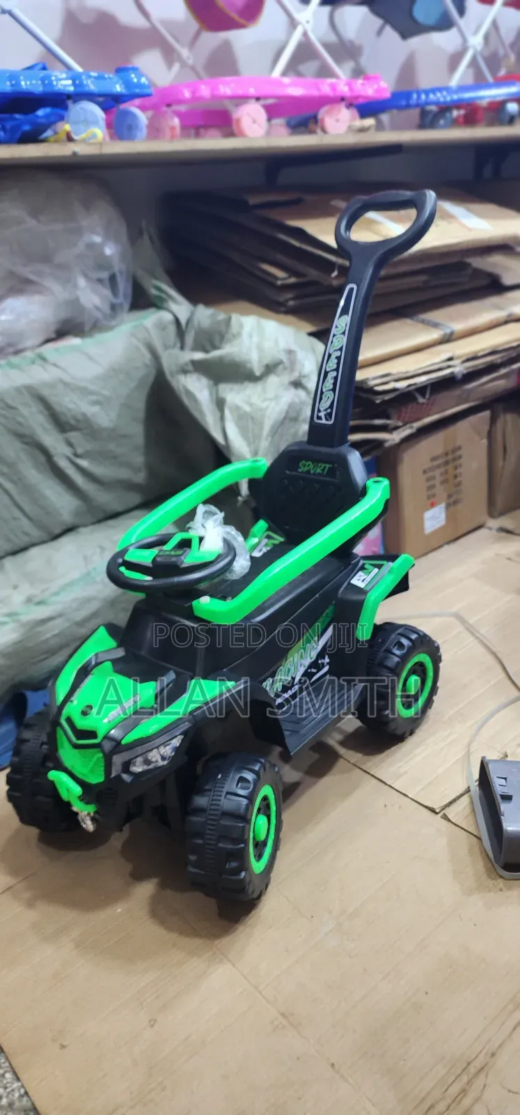 Rechargeable Green Push Cars