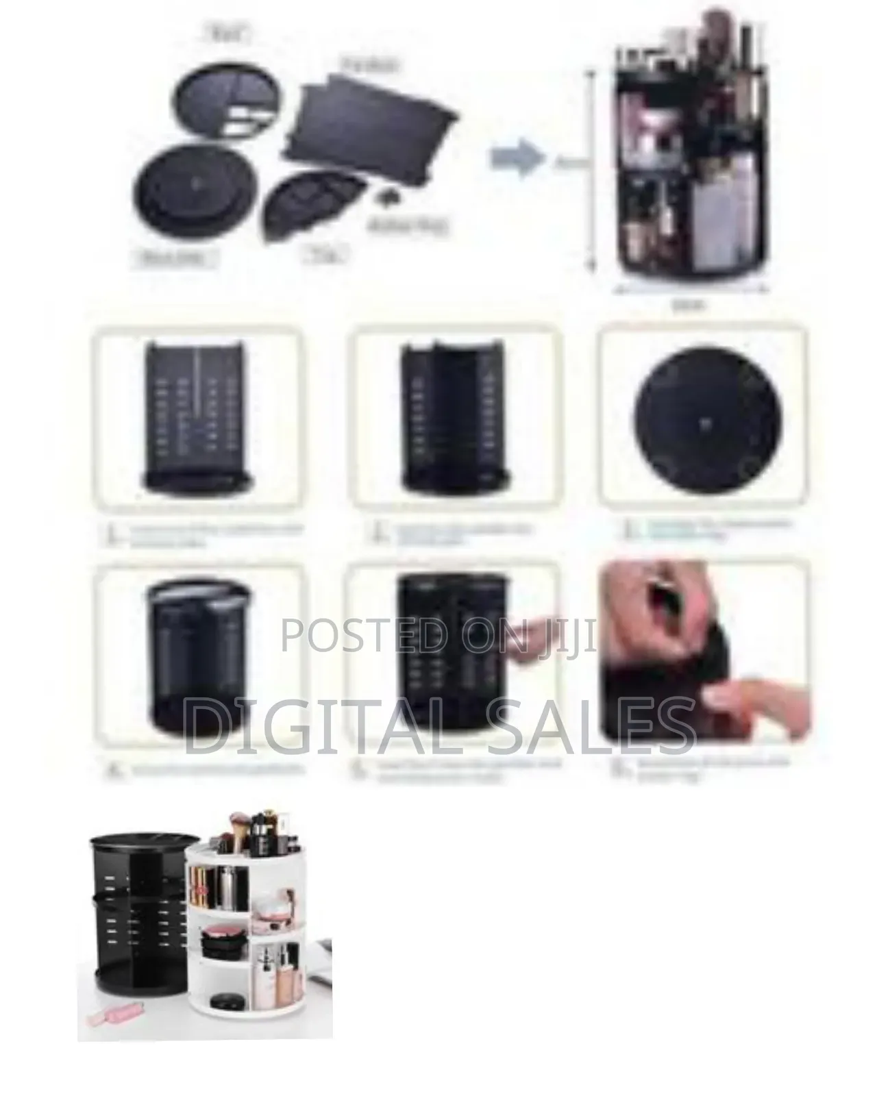 Rotating Adjustable Acrylic Cosmetic Jewelry Makeup Organizer Storage