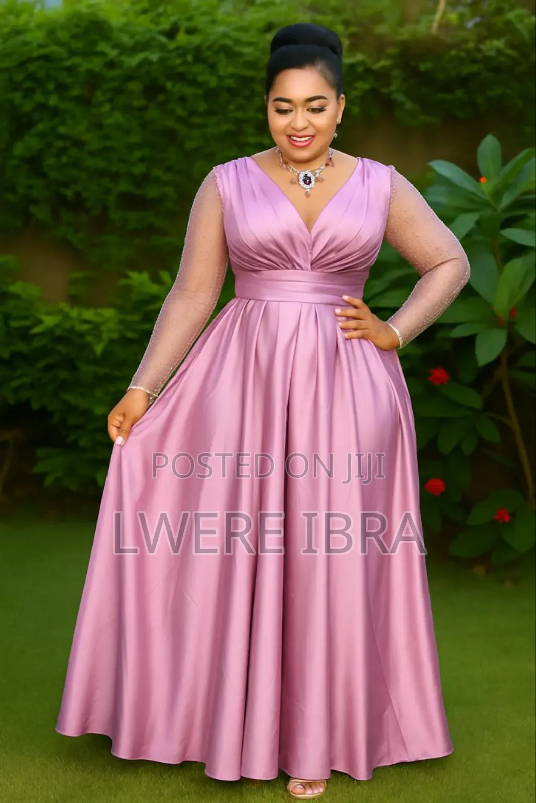 Navy Blue Round Long Party Dresses