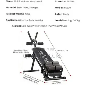 Foldable Sit Up Bench Fitness Training Excercise Bench.