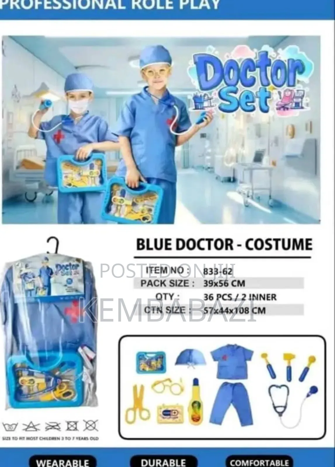 Nurse Doctor's Kid's Play Costume