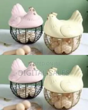 Mesh Wire Egg Storage Basket Chicken With Handles Decoration-