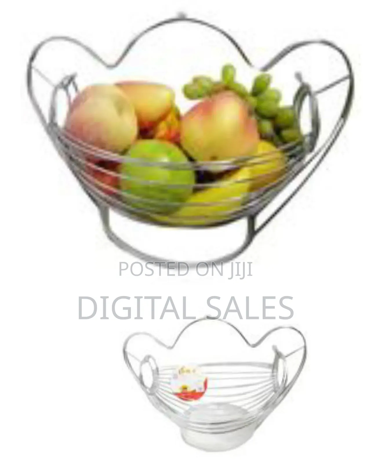 Metallic Fruit Storage Hanging Basket Holder Rack