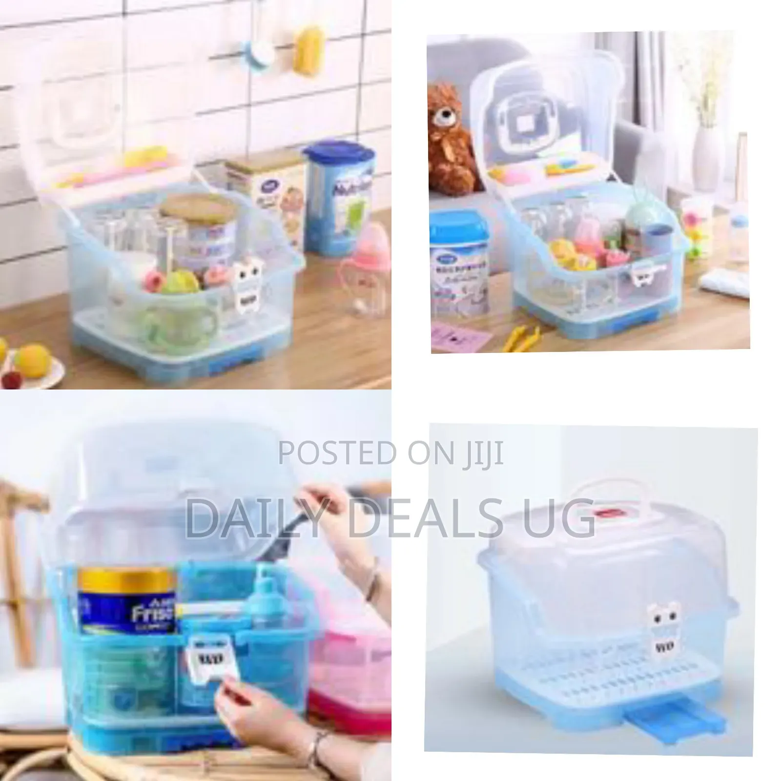 Portable Baby Bottle Drying Rack Storage Box With Anti-Dust Cover
