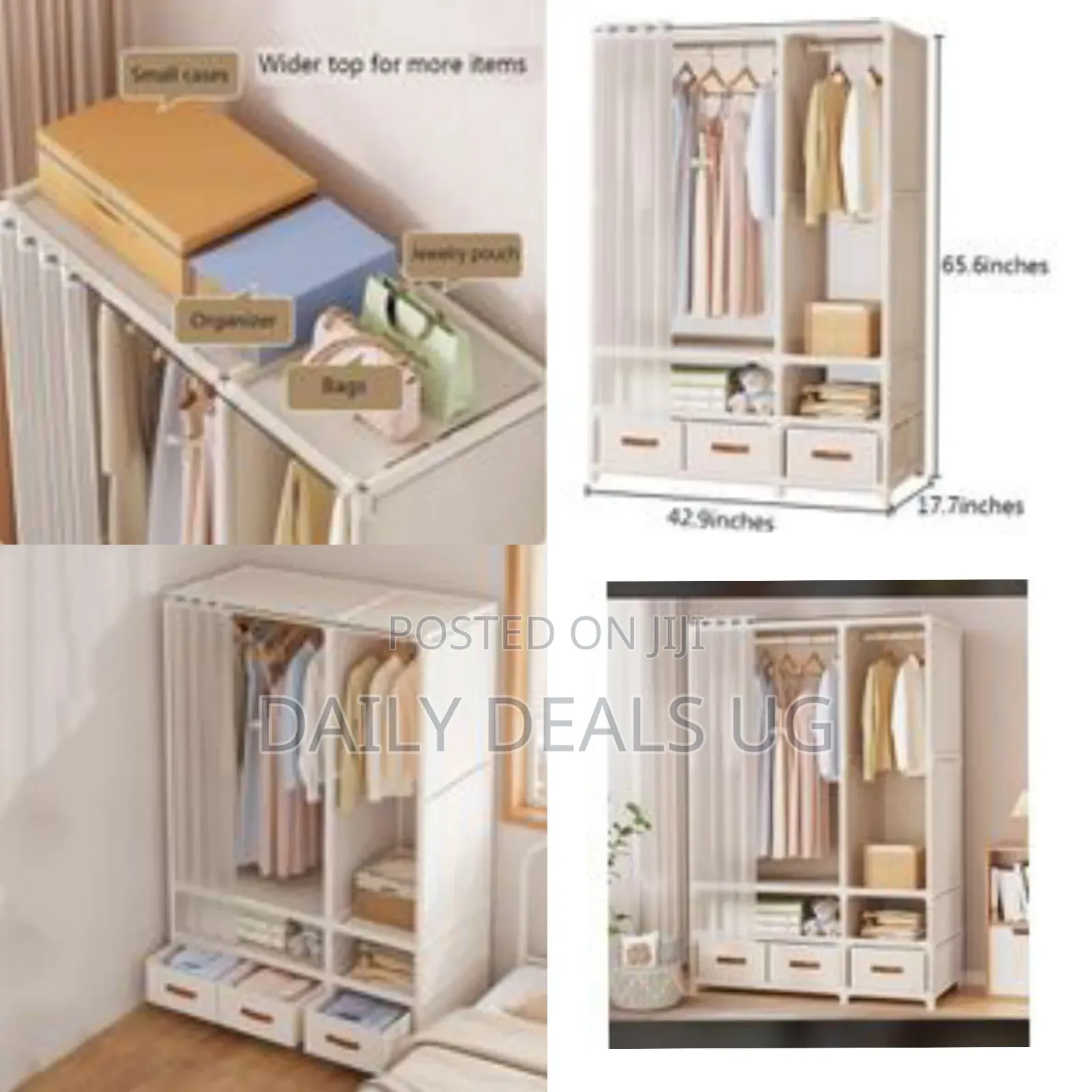 Portable Closet With Cover for Hanging Clothes Open Wardrobe