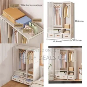 Portable Closet With Cover for Hanging Clothes Open Wardrobe