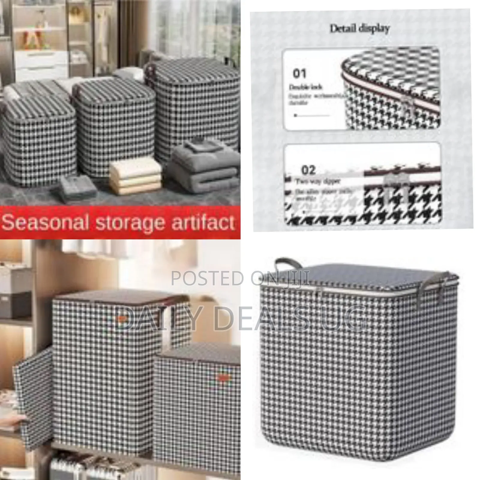 100l 140l 180l 3pieces of Clothes Storage Box Wardrobe Foldable Closet
