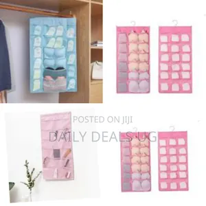 Double Sided 24 Pockets Tie Scarf Socks ,Bra, Underwear Hanging