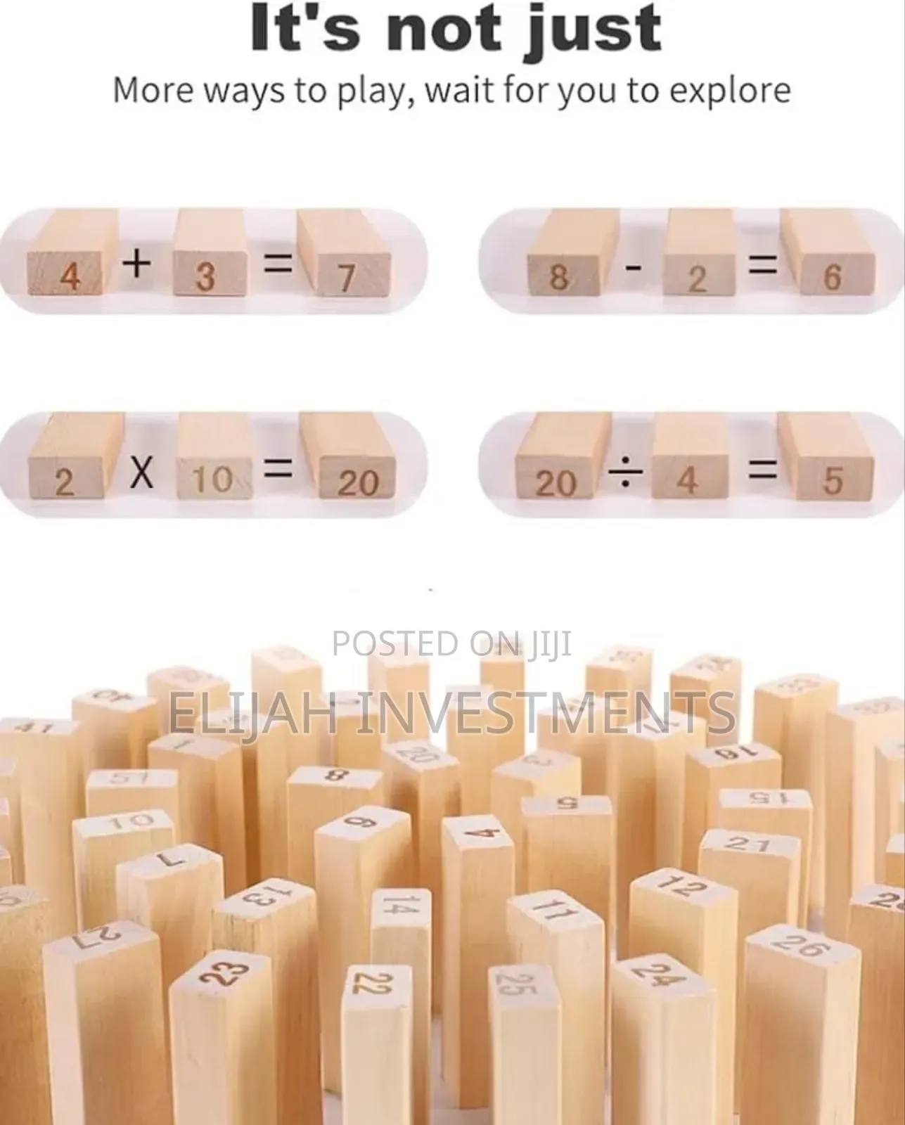 54pcs Wooden Jenga Blocks