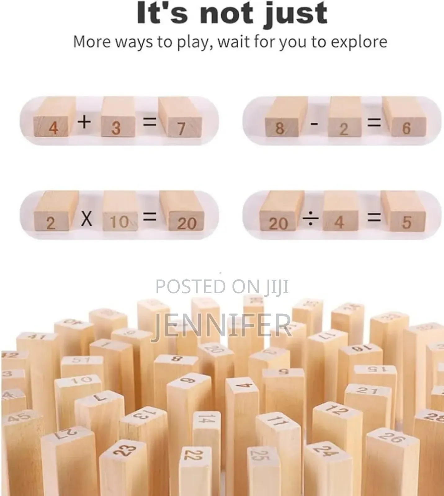 54pcs Wooden Jenga Blocks