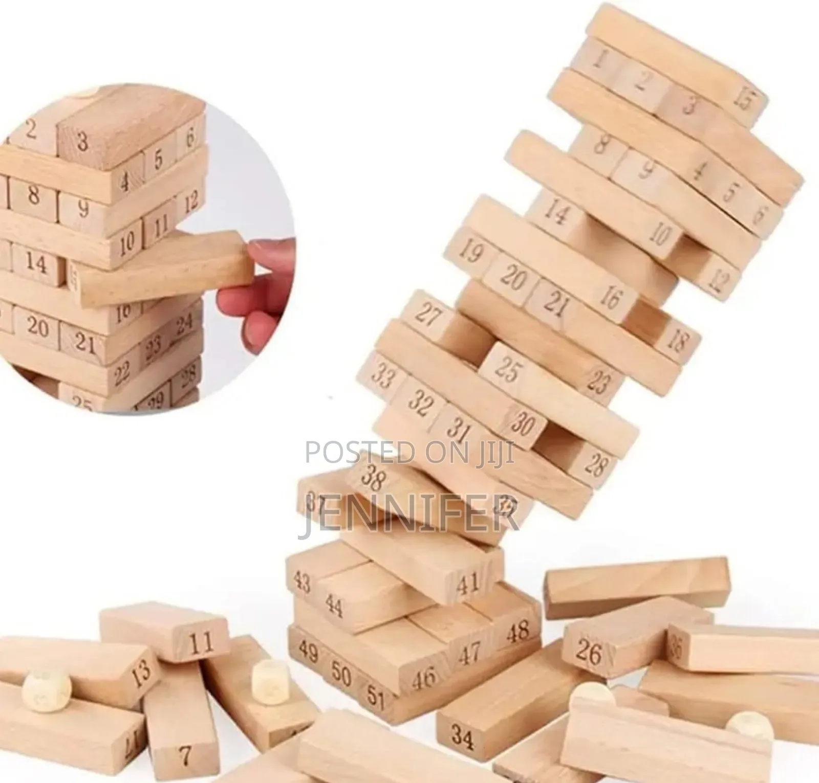 Jenga Blocks With 4dices 54pcs