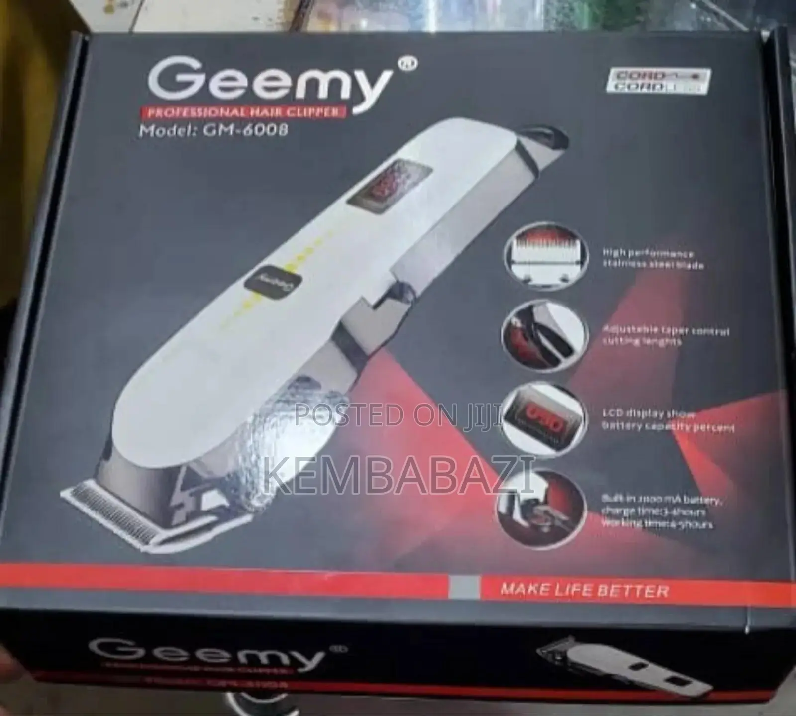 Geemy Gm-6008 Professional Rechargeable Hair Clipper.