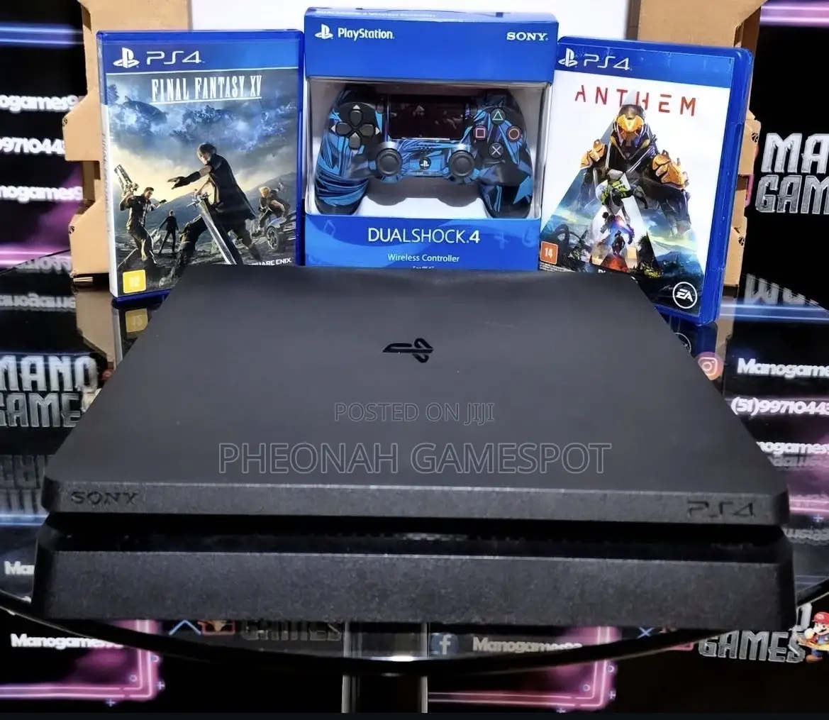Ps4 Slim Original Bundle — 2 Pads + 15 Hot Games!